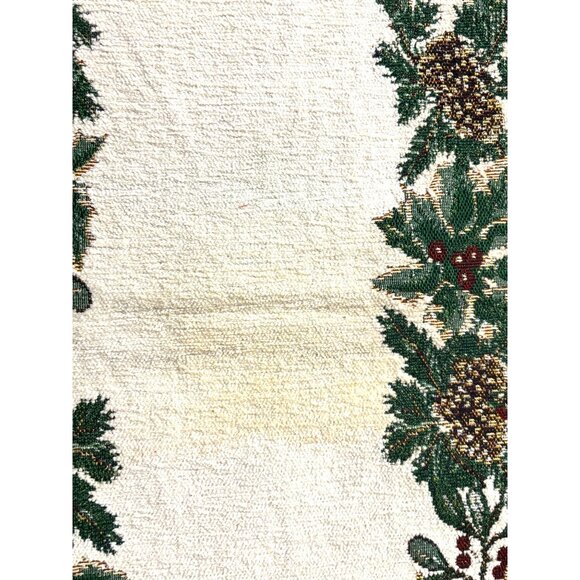 VTG St. Nicholas Square Holiday Table Runner 72" Long Tapestry Cotton Blend Chri - Picture 9 of 11